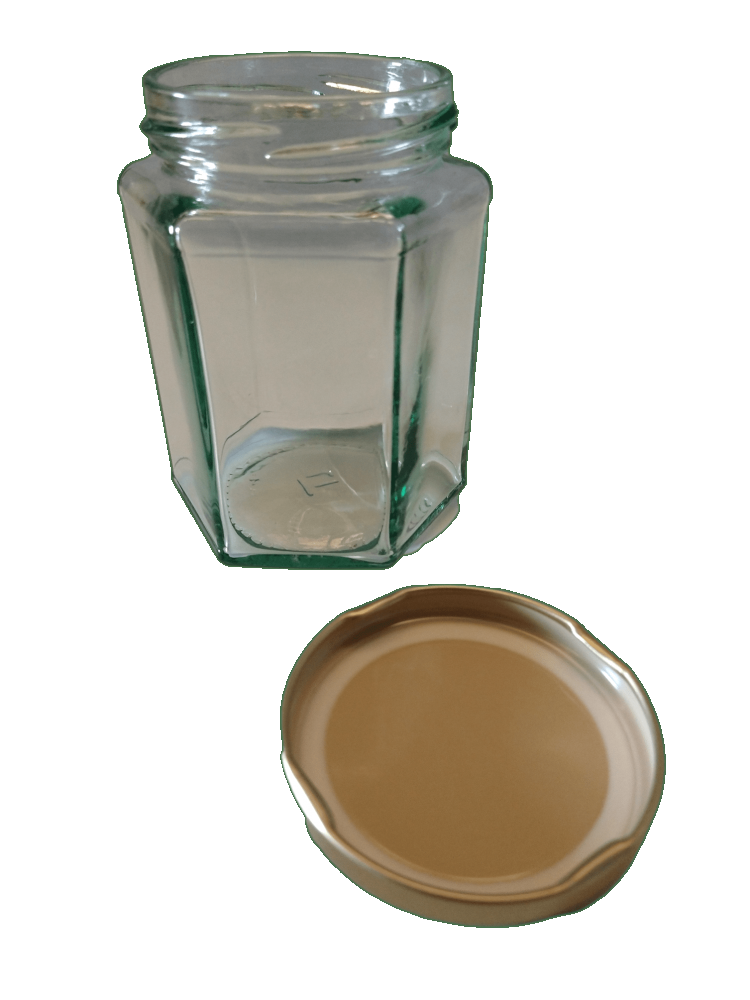 55ml (2oz - 56g) Glass Hex Honey Jar - Pack of 80